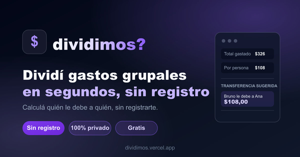 dividimos? — split group expenses in seconds